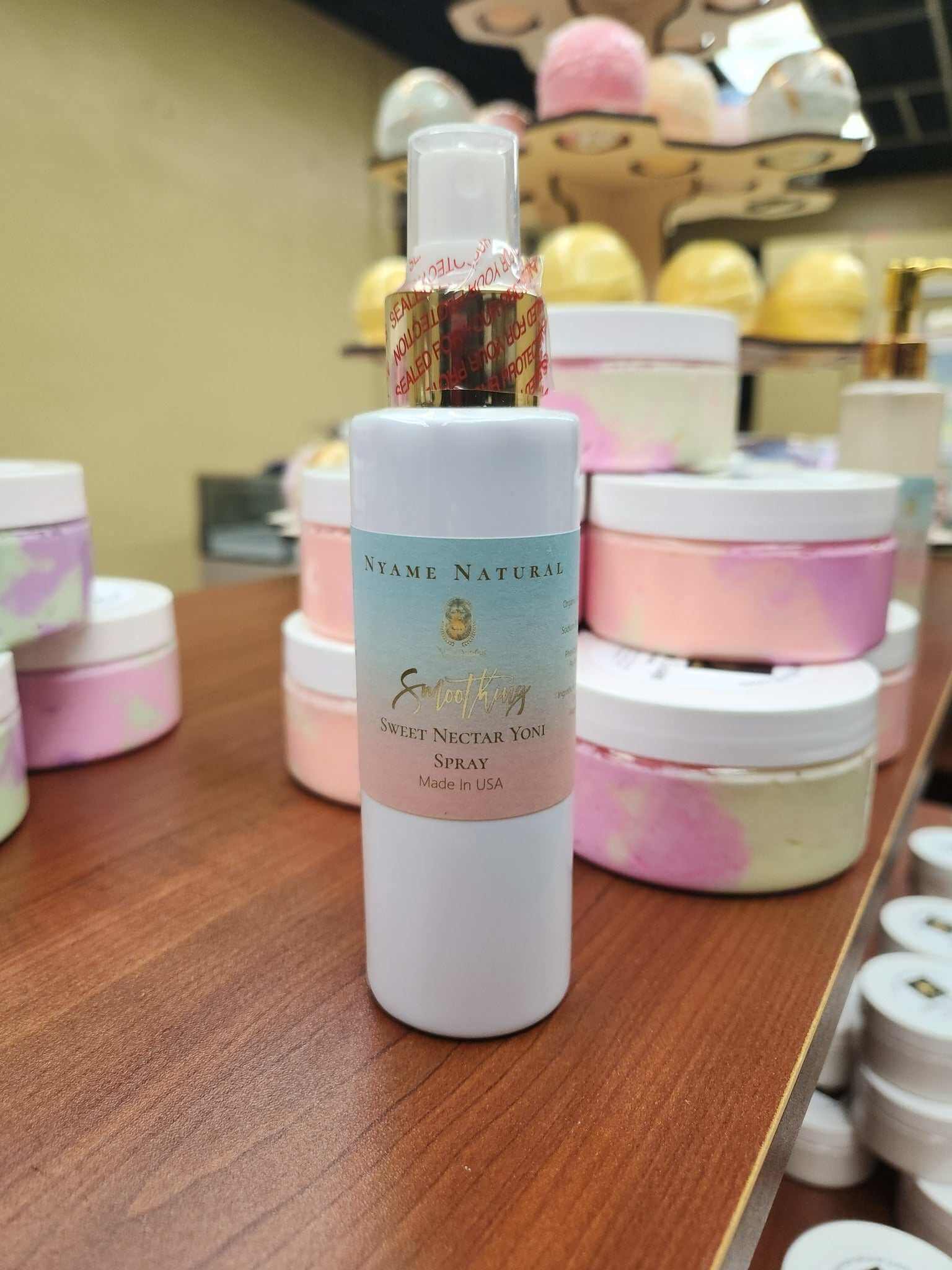 Sweet Yoni Spray Small by Nyame Naturals, a personal hygiene spray for freshness and confidence on-the-go.