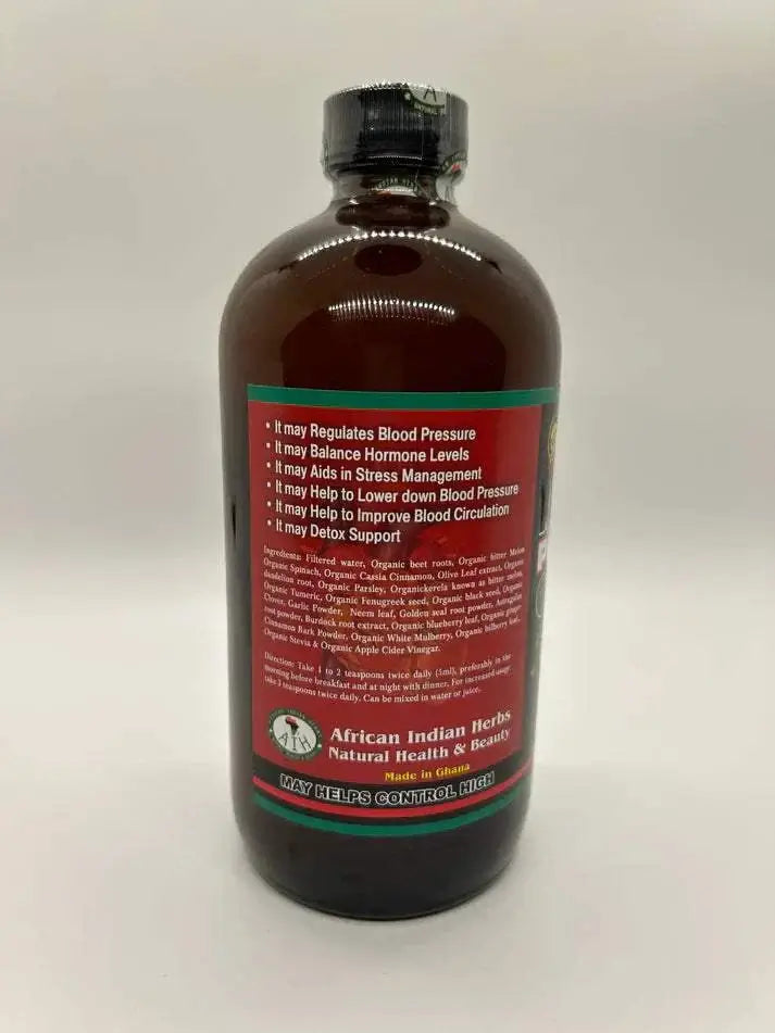 Natural Herbs Blood Pressure Formula bottle showing health benefits including blood pressure and hormone regulation.