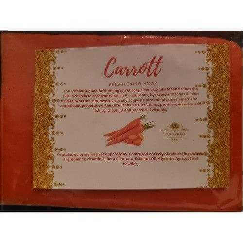 Brightening moisturizing carrot soap bar for skin exfoliation and toning, reduces dark spots and evens tone.