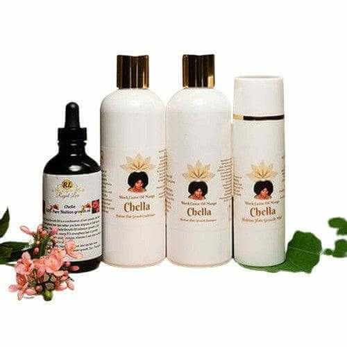 Crown Starter Kit 4pc featuring Haitian Black Castor Oil Mango products for revitalizing hair and skin.