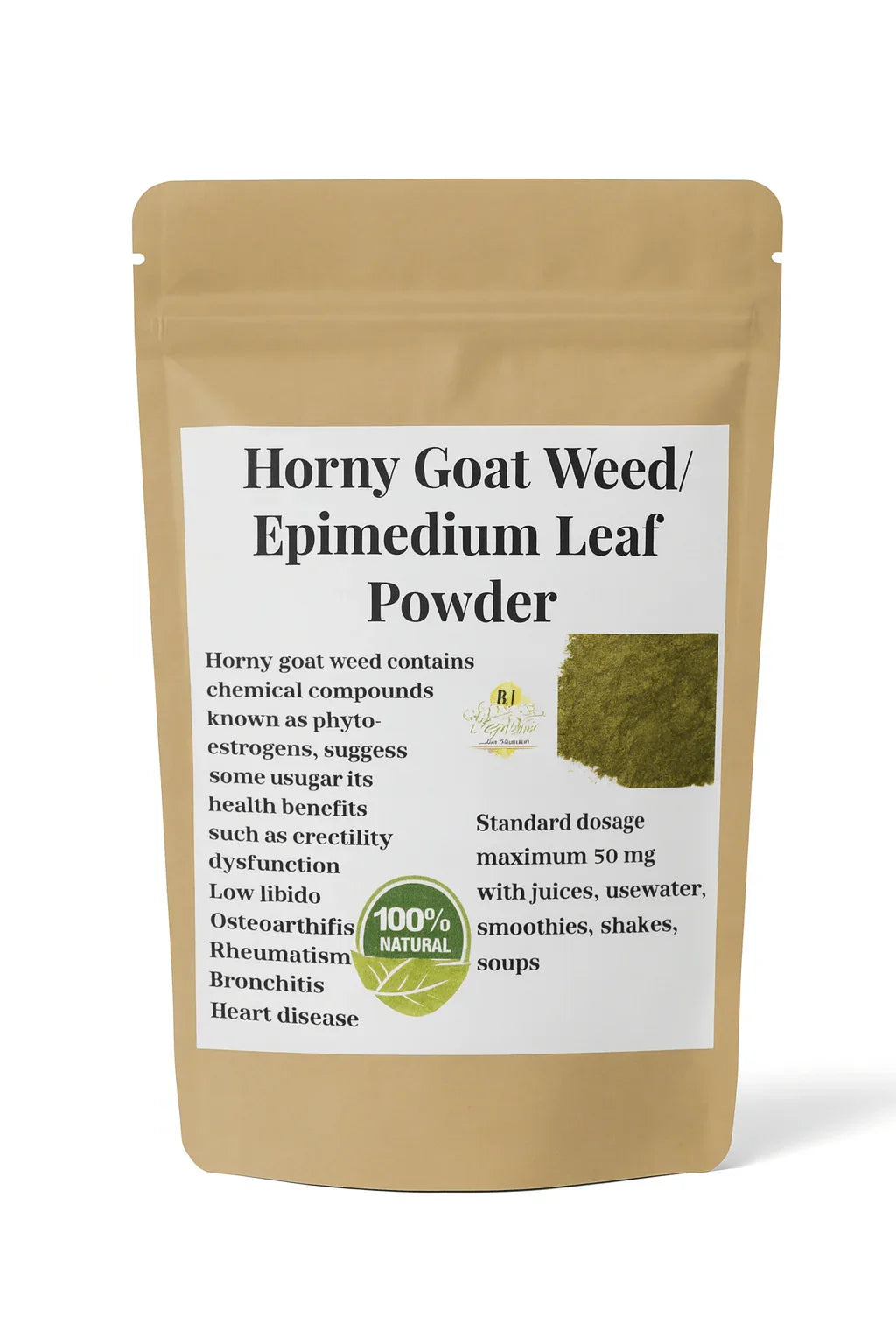 Epimedium sagittatum Horny Goat Weed Leaf Powder - RoyalLuxsLLC