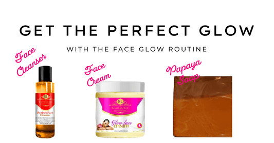 Face Glow Routine featuring Face Cleanser, Face Cream, and Papaya Soap for radiant skin.