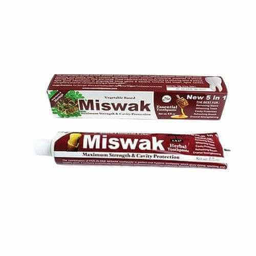 Honey & Moringa Miswak Toothpaste tube and box for maximum strength and cavity protection.