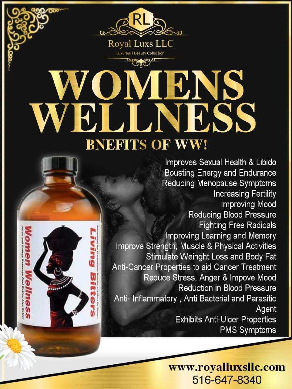 Women Wellness Living Bitters, promoting vitality and balance in women's health with natural extracts.