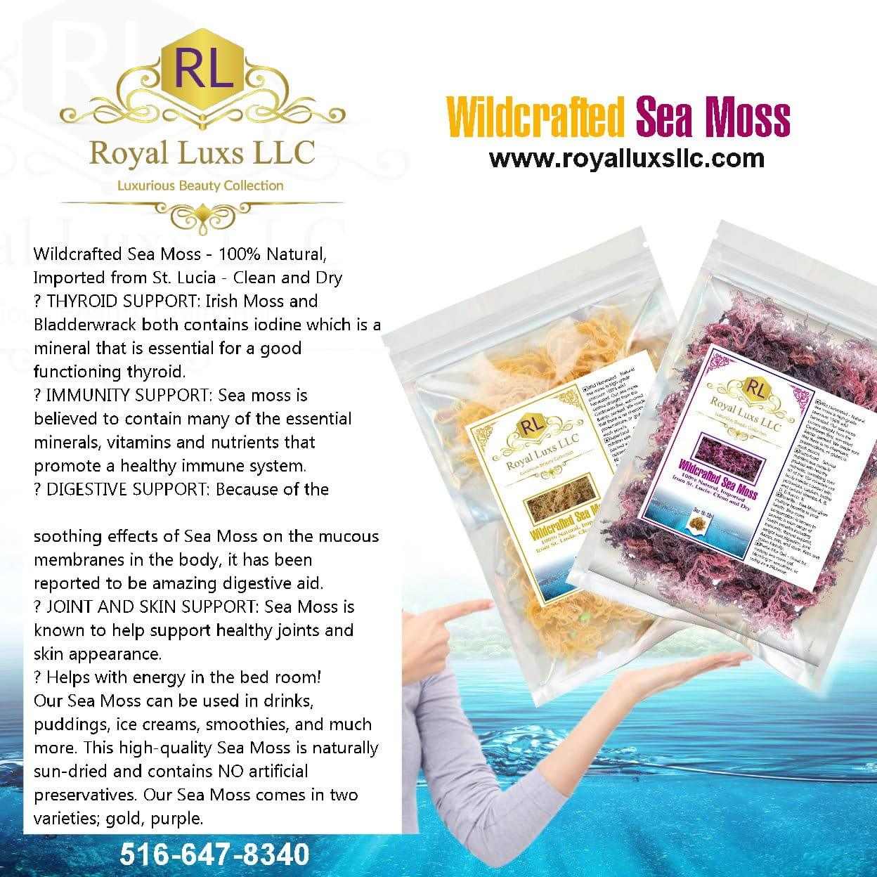 Dr.Sebi 100% Raw Ocean Wild Harvested Sea Moss ,from St. Lucia - Clean and Sun Dried! - RoyalLuxsLLC